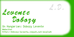 levente dobozy business card